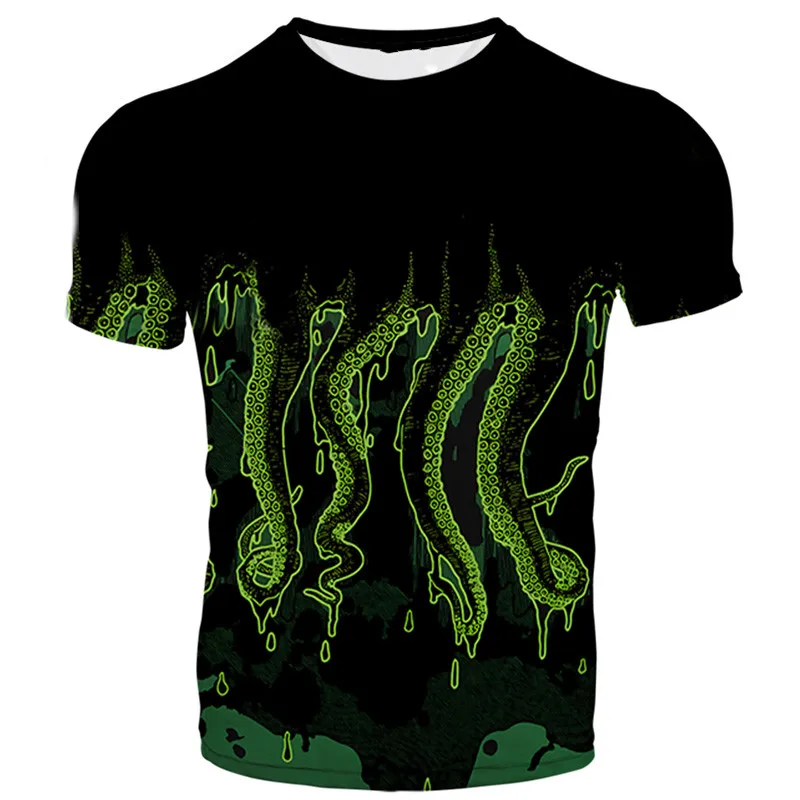 3D Octopus print men's T-shirt summer Harajuku casual sleeve short sleeve T-shirt tea shirt Unisex hip hop T-shirt