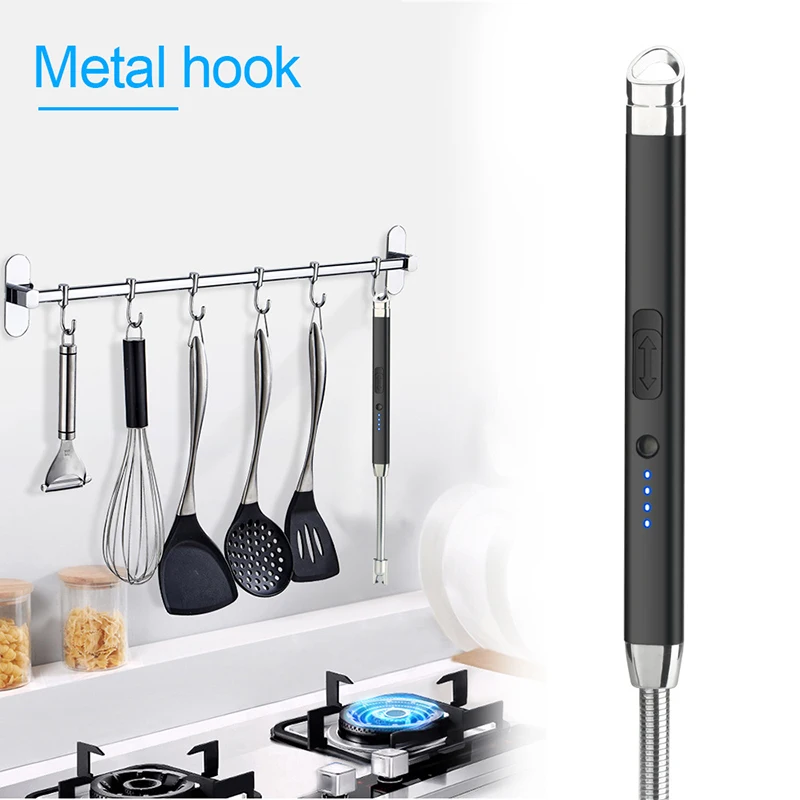 Электронная зажигалка свечей USB перезаряжаемая ветрозащитная дуговая Зажигалка