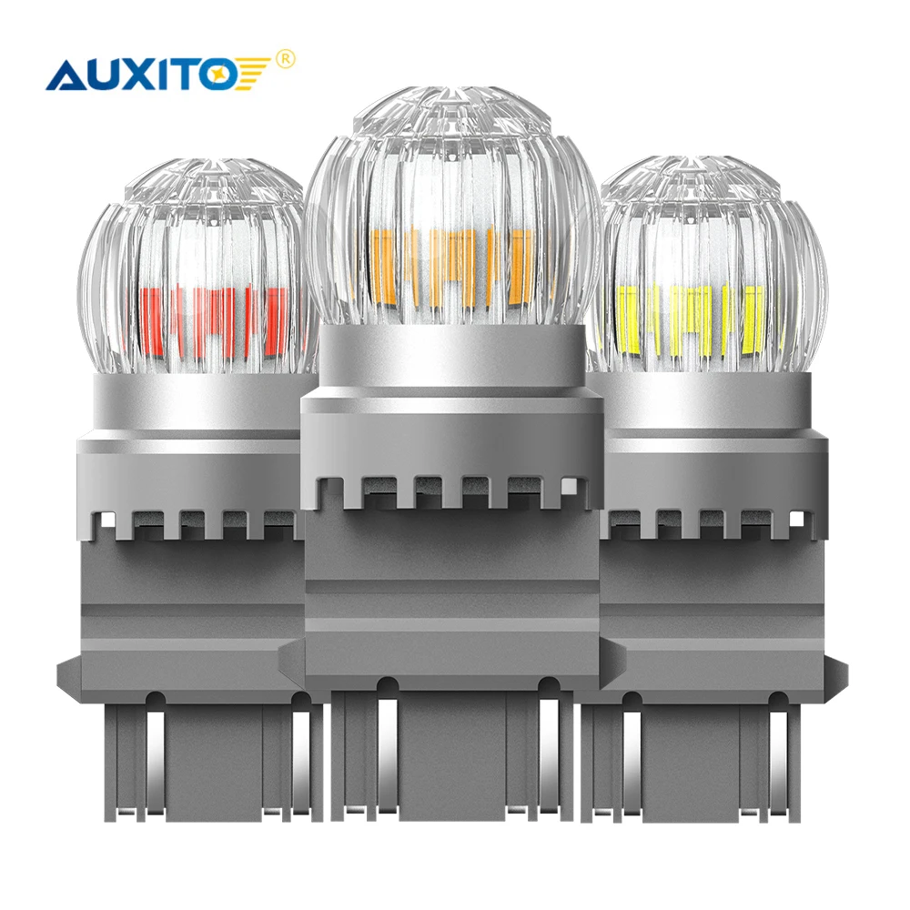 AUXITO 2 шт. T25 3157 P27W P27/7W светодиодный Янтарный Белый Красный 3030SMD 3156 светильник для DRL