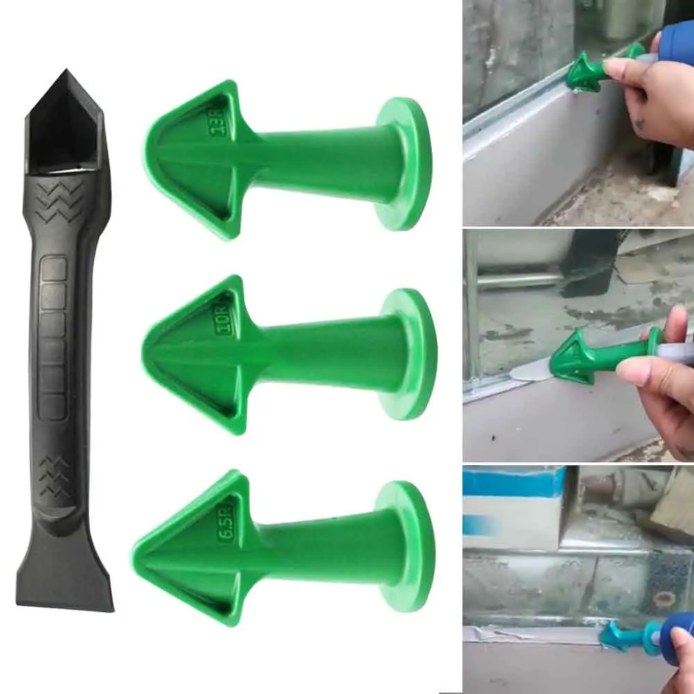 

5pcs Door Window Rubber Tile Caulking Tool Kit Sealant Nozzle Applicator Grout Scraper Brick Joints Finishing Bathroom Home