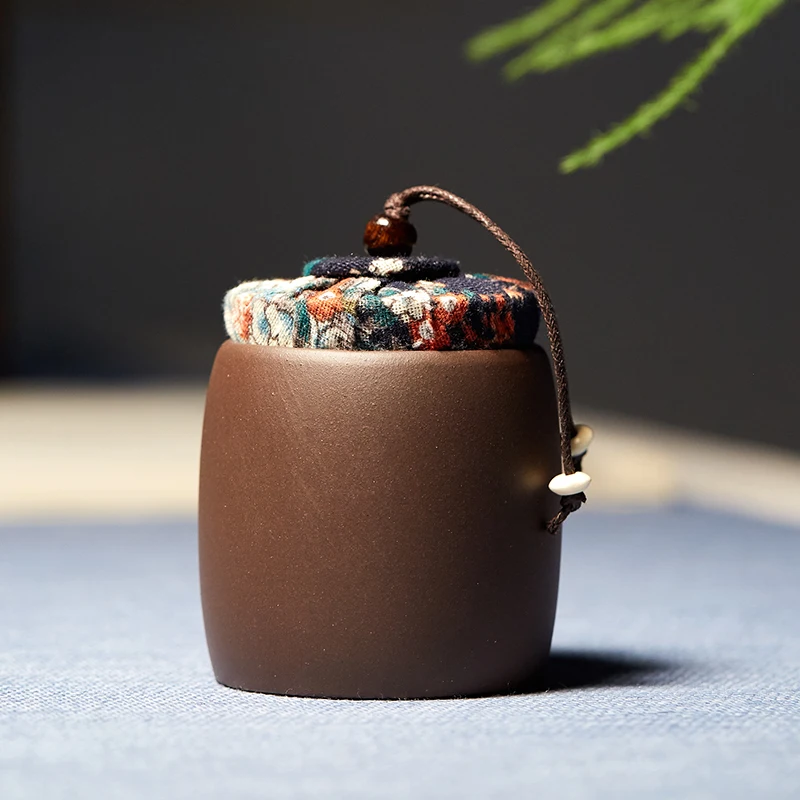 

Storage Box Tea Caddies Handmade Purple Clay Portable Mini Airtight Vintage Tea Caddies Sugar Container Theedoos Teaware DG50TC