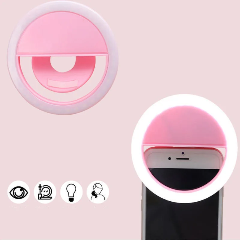 selfie ring mobile phone clip lens light lamp litwod led bulbs emergency dry battery for photo camera well smartphone beauty free global shipping