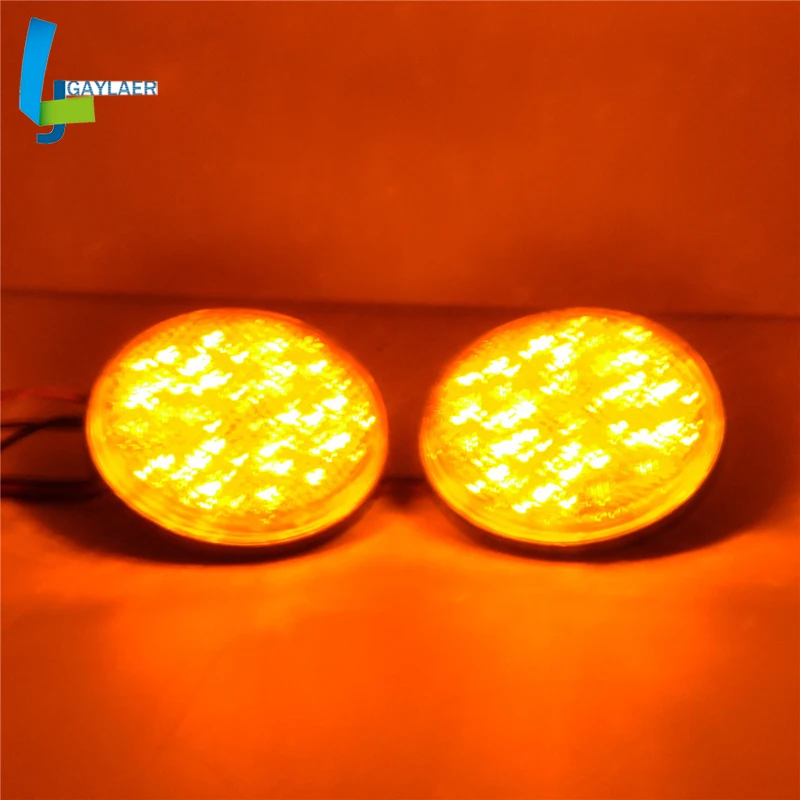 Pair 12V LED Motorcycle Round Reflector Tail Brake Turn Signal Lights Lamp Bulbs Stop Warning Light ATV Taillight |