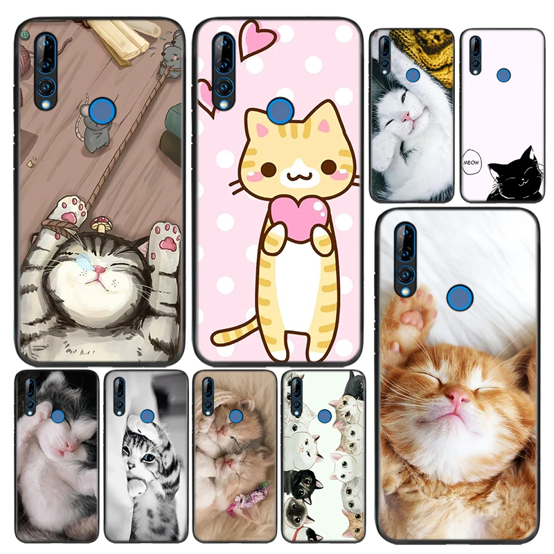 

Silicone Cover Sleeping Kitten Cat For Huawei Honor 9 9X 9N 8S 8C 8X 8A V9 8 7S 7A 7C Pro lite Prime Play 3E Phone Case