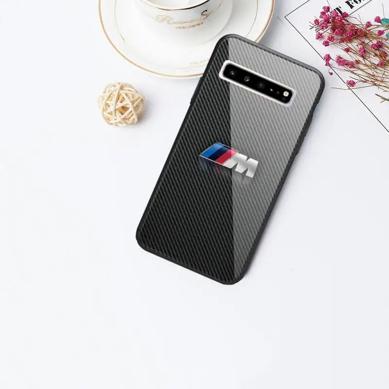 

Top car BMW Phone Case For Galaxy Tempered Glass Cases Apply To S10 S9 S8 S7 S6edge Plus TPU Cover