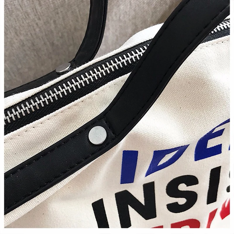 

2020 New Large-capacity Canvas Handbag Fashion Lady Letter Shoulder Crossbody Bag High Quality Women's Shopping Bag Tote