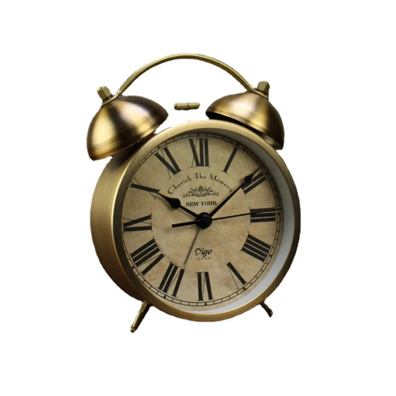 

Creative Cute Metal Small Alarm Clock Bedside Clock Digital Office Study Decorations Desktop Ornaments Slaapkamer Decoratie A