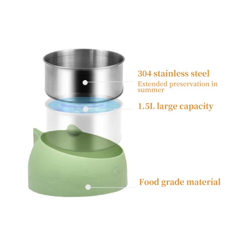Миски для собак и кошек на 15 градусов милые чаши из нержавеющей стали кормления