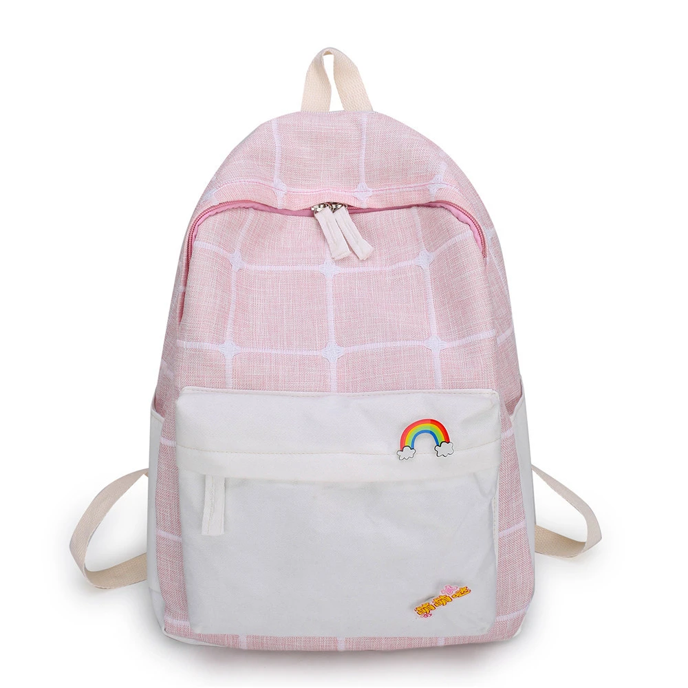

2020 Fashion Rucksack Woman Patchwork Soft Zipper Schoolbag Girl Campus Textbook Laptop Backpack Preppy Style Mochila Feminina