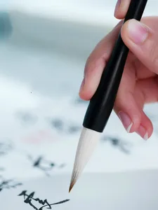 Несколько волос Китайская Живопись Кисть для письма Средний обычный скрипт для студентов каллиграфия почерк практика ремесло поставка