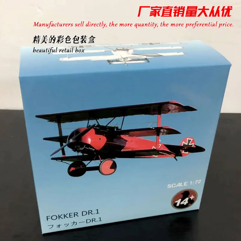 WLTK 1/72 весы военные модели игрушек Фоккер Dr I Red Knight Fighter литой металлический