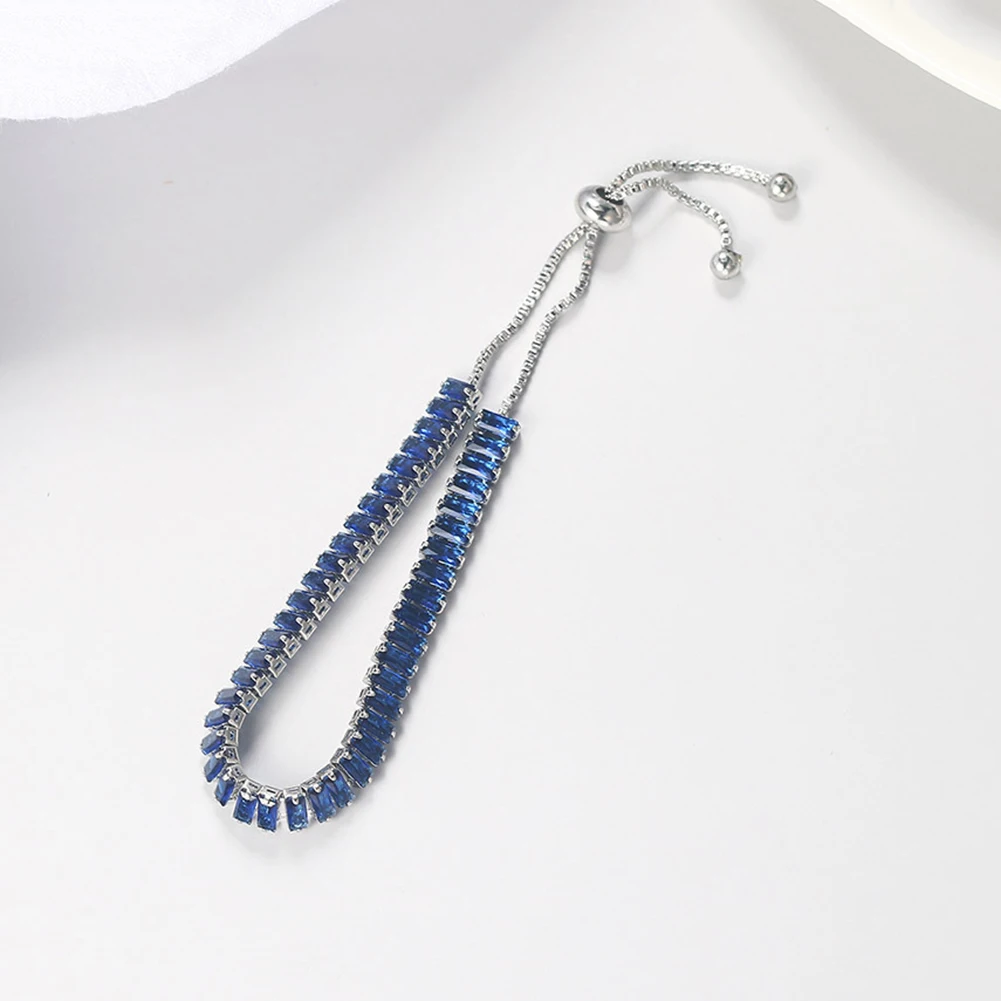 

Women's Bracelet 2.5x5mm Adjustable Square Zircon Hand Chain Jewelry Bridal Wedding Gift HSJ88