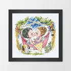 HH 1416182728 красивый набор для вышивки крестом, кемпинг, пара, хороший ночной поцелуй, мальчик и девочка