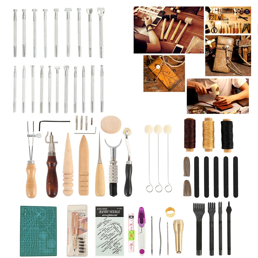 Профессиональный набор инструментов для кожевенного ремесла 25/52/59/69 шт. ручная