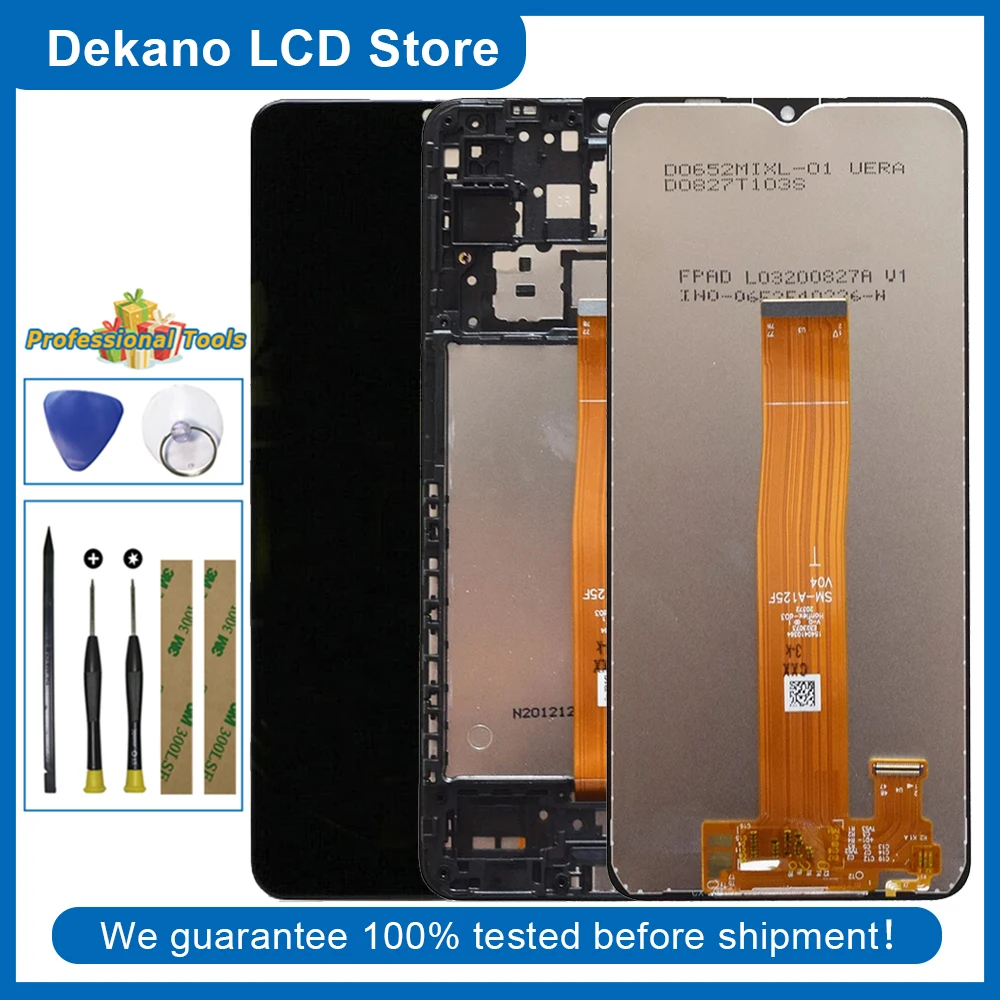 

LCD Display For Samsung Galaxy A02 A022 A022FN/DS A022F/DS A022G A022M 6.5" LCD Display Touch Screen Digitizer + Frame Tools