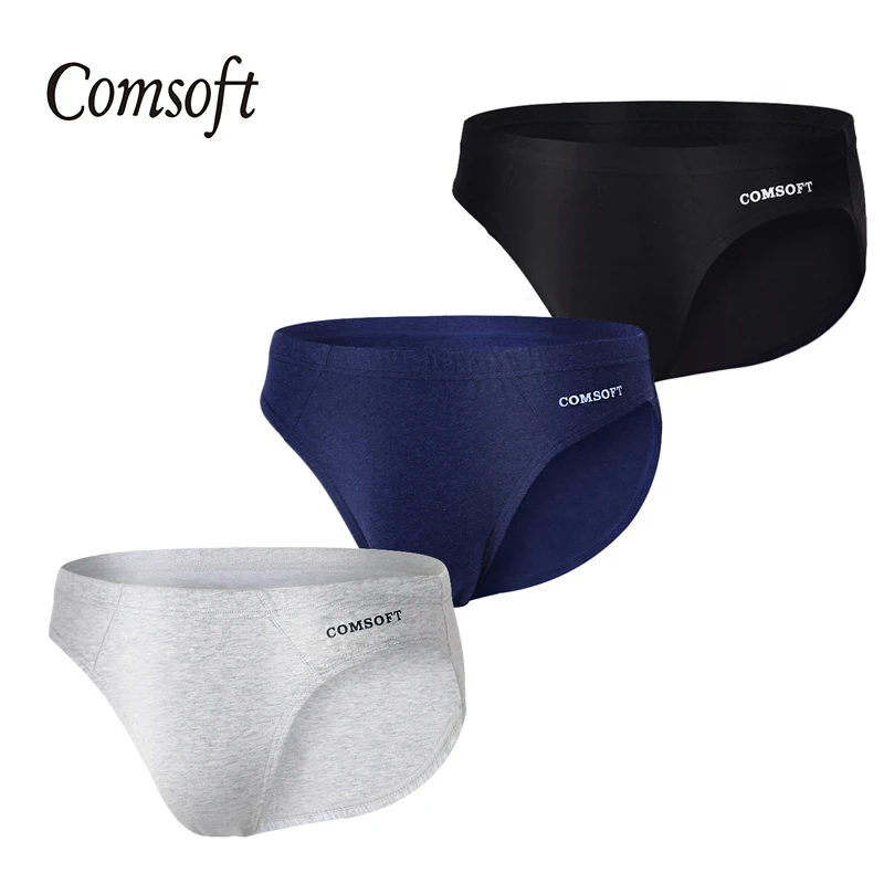 Comsoft по 3 предмета в комплекте солидных мужчин нижнее белье 95% хлопок пропускающие