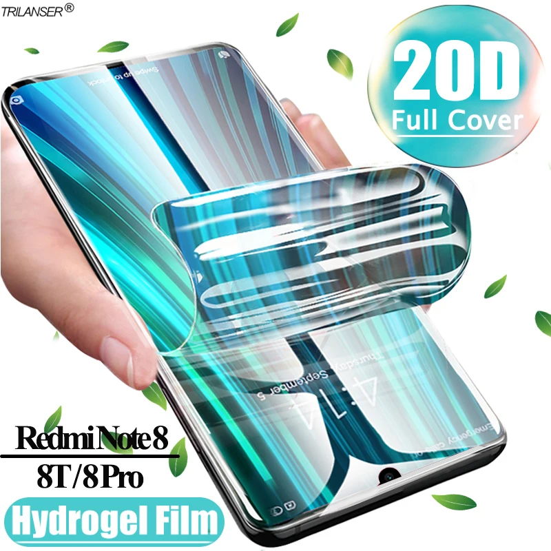 20D полное покрытие Гидрогелевая пленка для xiaomi 8 pro redmi note 8t защитное стекло на