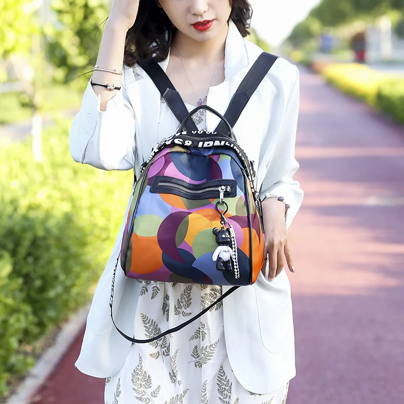 

Fashion Anti Theft Women Travel Backpack High Quality Fabric Small Backpack Shoulder Bag Pretty Style Girls School Backpack SAC