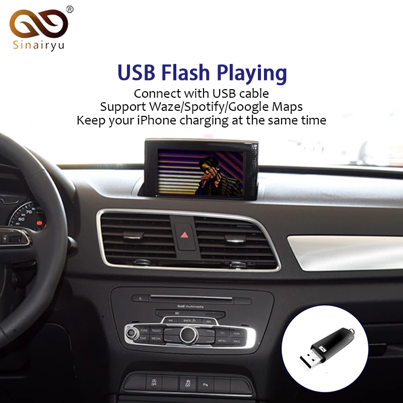 Sinairyu Aftermarket A1 Q3 MMI RMC OEM Wi-Fi беспроводной Apple CarPlay интерфейс модификации для Audi с