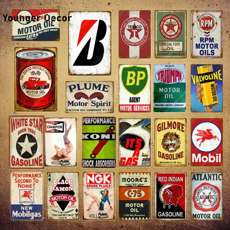 

Atlantic Motor Oil Plaque Tin Signs Vintage Retro Garage Decor Bar Pub Gas Gasoline Decorative Plate Texaco Wall Poster YI-068