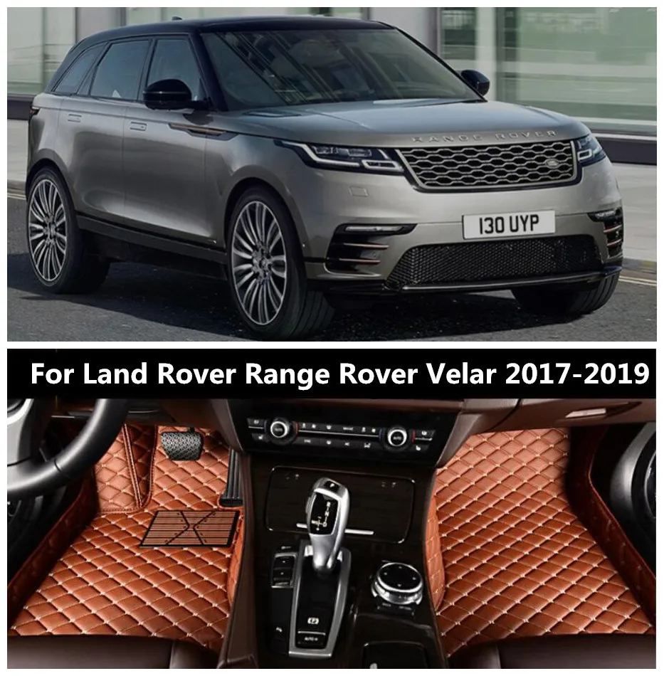 Роскошные кожаные автомобильные 3D напольные коврики для Land Rover Range Velar 2017 2018 EMS