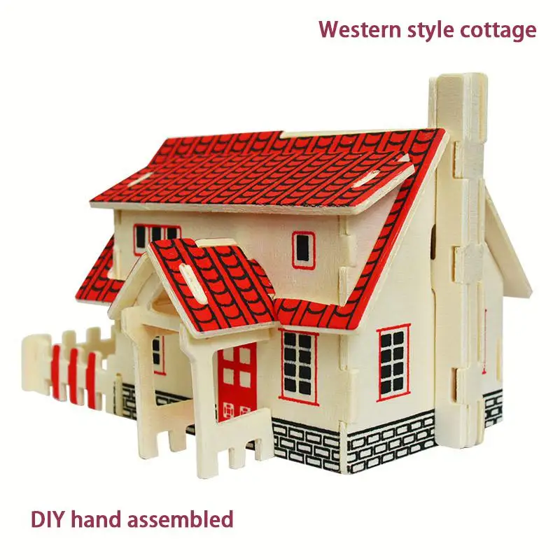 3d модель деревянного здания трехмерная головоломка сделай сам детские