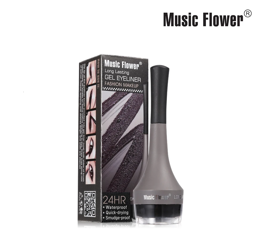 Music Flower, фирменная губная помада, макияж, карандаш-подводка для глаз крем с кистей для макияжа инструмент подводка-гель для глаз черный век Водонепроницаемая Косметика 24 часа в сутки 5 цветов