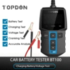 Тестер автомобильного аккумулятора TOPDON BT100 12 в 100-2000 CCA, цифровой анализатор автомобильного аккумулятора для автомобилей, грузовиков, мотоциклов, тест на зарядку