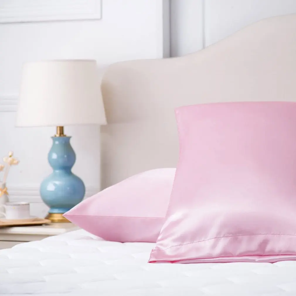 

100% Queen Standard Satin Silk Soft Mulberry Plain Pillowcase Cover Chair Seat Square Pillow Cover Home