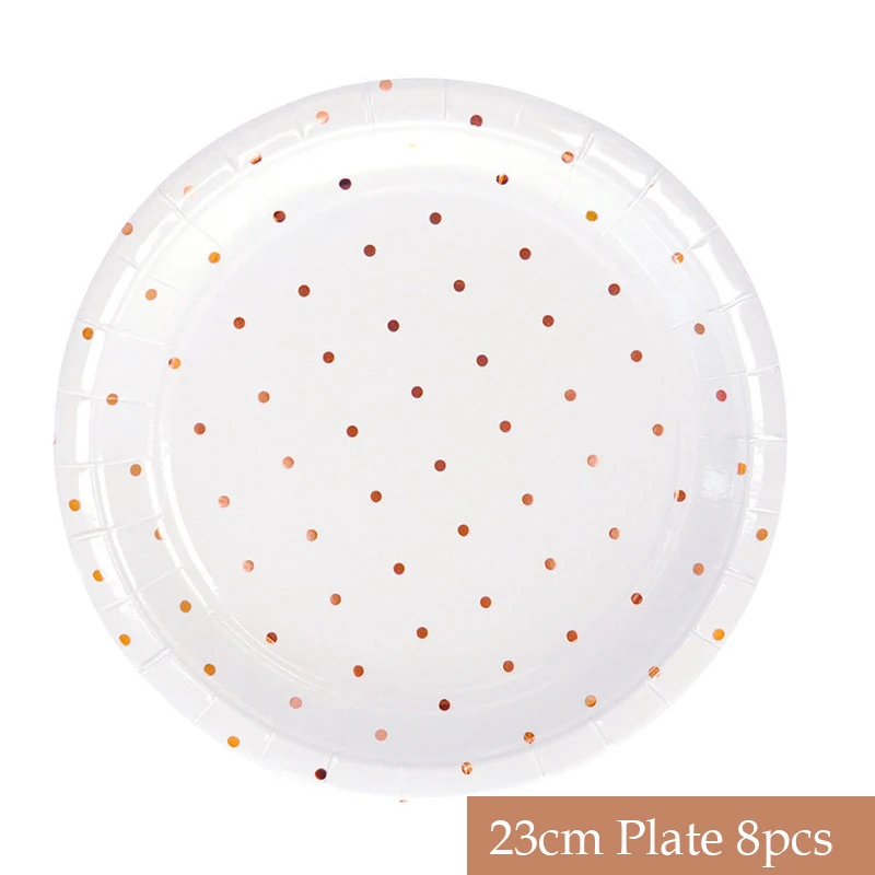 Набор одноразовой посуды из розового золота 8 шт.|Одноразовая посуда для