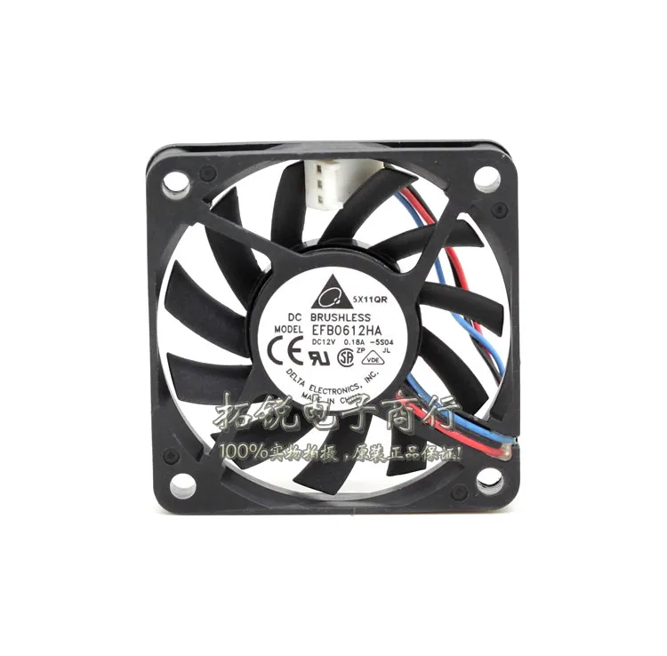 

Delta 6CM EFB0612HA 6010 12V 0.18A 3-Wire Speed Ball Cooling Fan