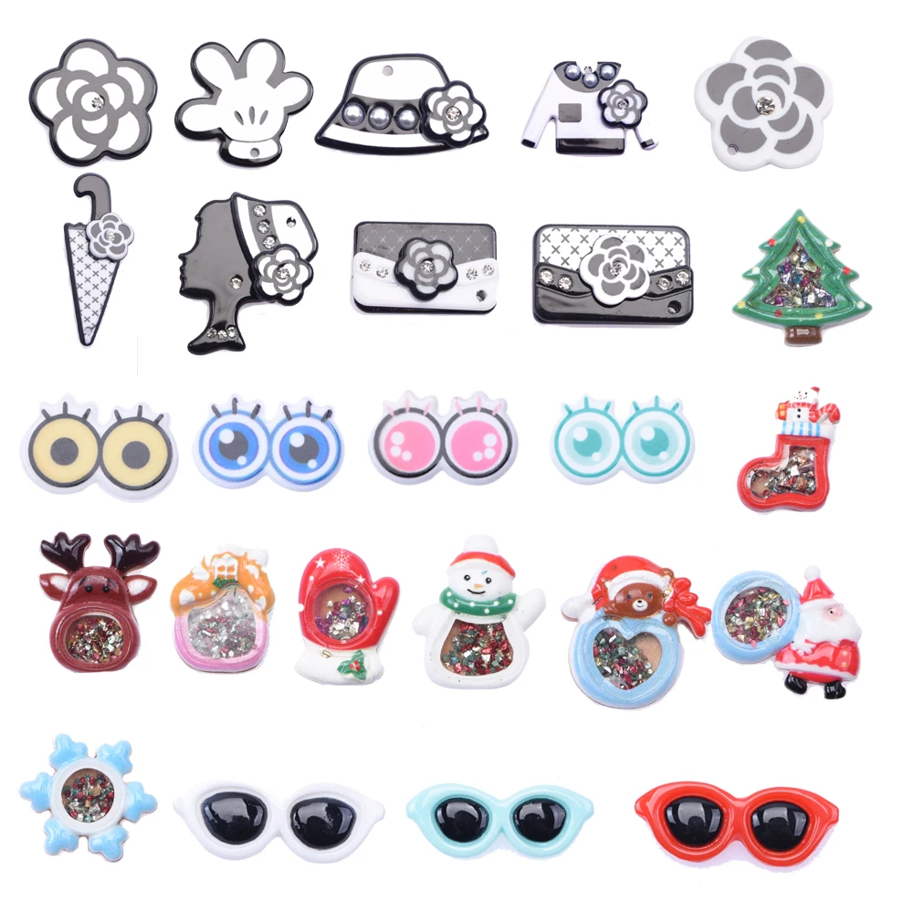 

New Resin Santa Claus Christmas Tree Decoration Accessories Fitted Crocodile Charm JIBZ Children's Christma Gift