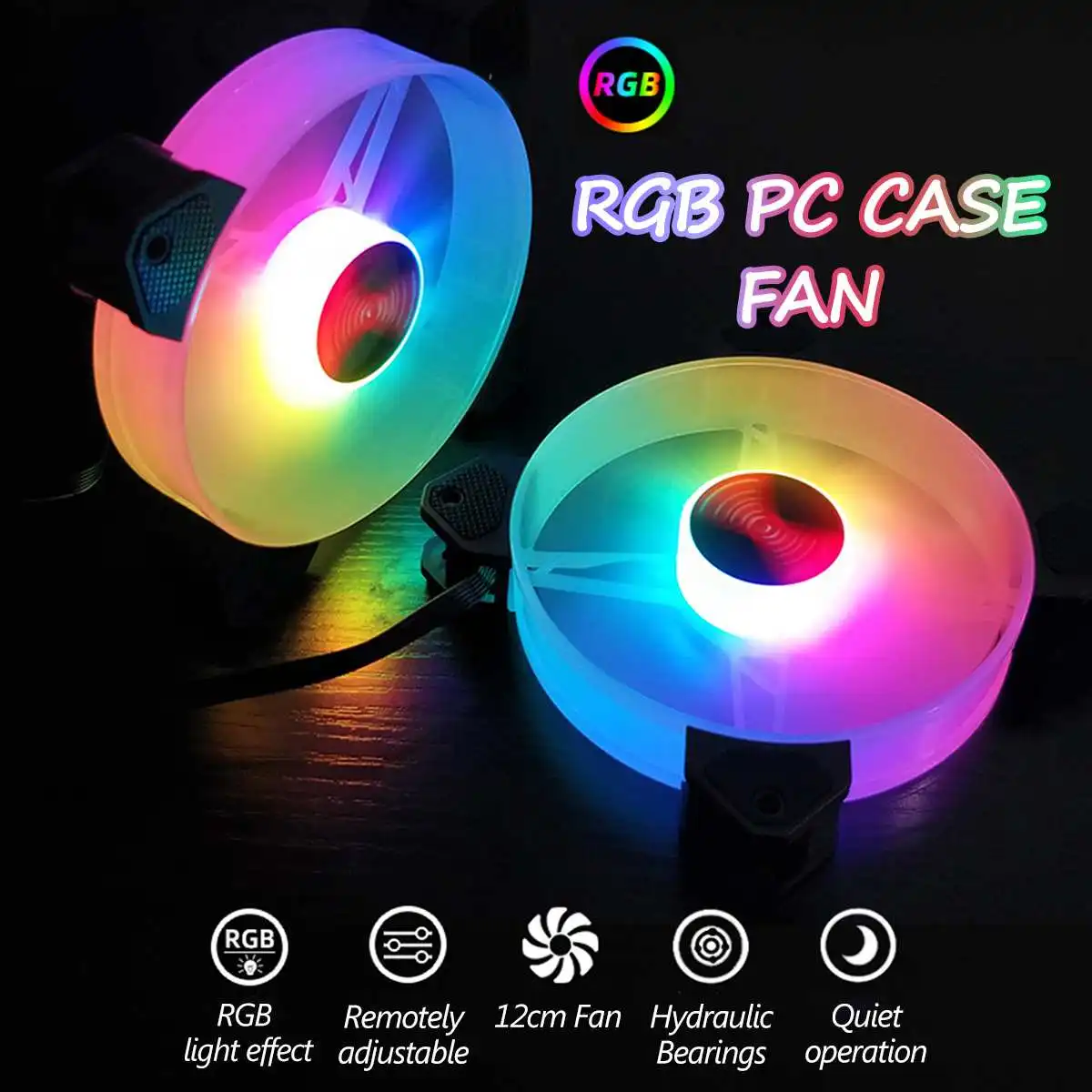 Светодиодный охлаждающий вентилятор RGB с регулировкой 6 шт. 12 В штырьков 120 мм