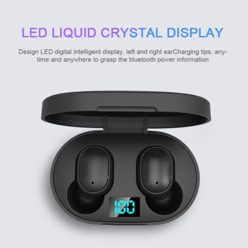 Bluetooth 5.0 Earbuds Wireless Sports Earphone Intelligent Digital Display with Charging Case | Электроника