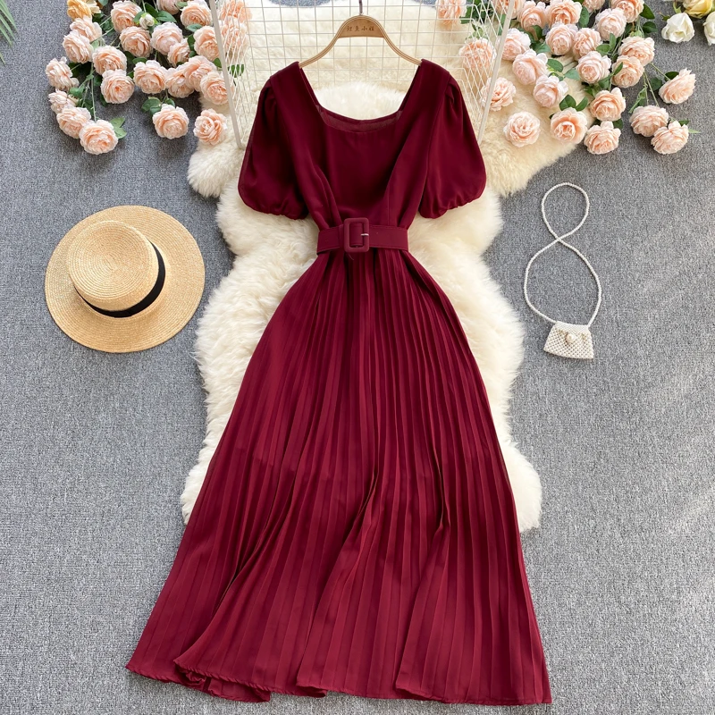 

Teeuiear тонкое Плиссированное Летнее Длинное Бандажное шифоновое платье Макси женское повседневное вечернее платье туника элегантные платья...