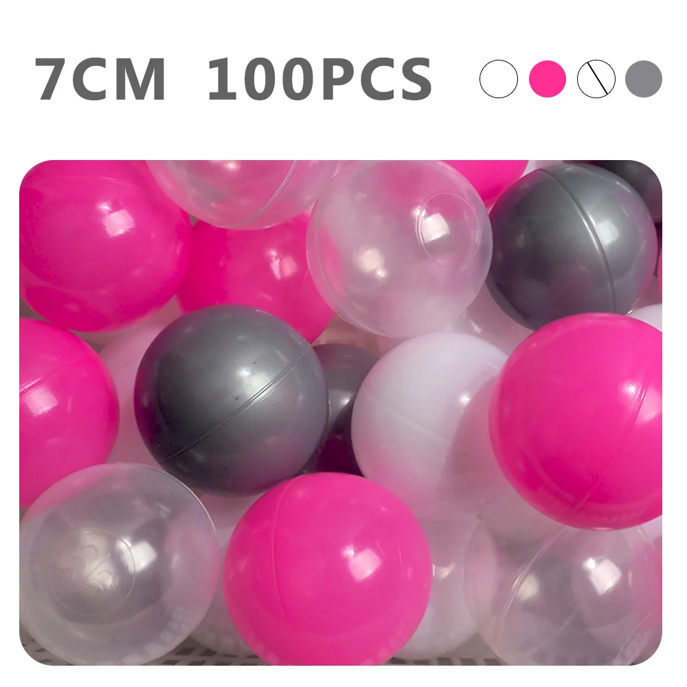 WJ3709J Экологичный красочный мяч, мягкий пластиковый морской шар, прозрачные игрушки для купания, мяч для снятия стресса, детские игрушки для улицы, 100 шт., 7 см - Цвет: WJ3709J
