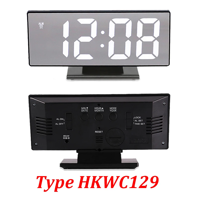 

Digital Alarm Clock Curved Flat LED Screen Alarm Clocks for Kids Bedroom Temperature Snooze Function Desk Table Clock Home Decor