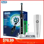 Oral B Ультразвуковая электрическая зубная щетка Pro4000 3D Smart Tooth отбеливающая перезаряжаемая зубная щетка для взрослых Водонепроницаемая удаление пятен