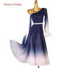 Платье для бальных танцев для женщин, одежда для бальных танцев, зимняя одежда с длинным рукавом, высококачественные платья для соревнований по индивидуальному заказу