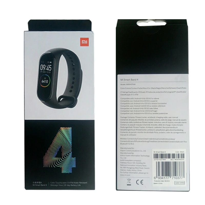 Xiaomi Mi Band 4 фитнес браслет управление музыкой Bluetooth 5,0 AMOLED сенсорный экран AI монитор сердечного ритма