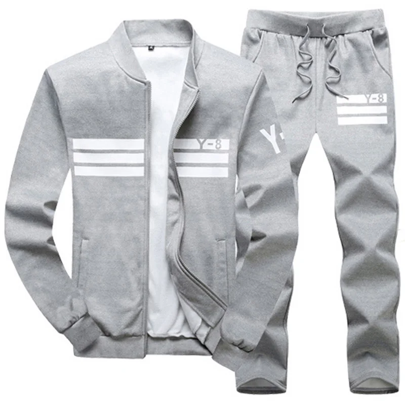 Размера плюс спортивный костюм мужской из 2-х предметов кофта и брюки комплект