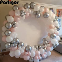 102pcs pastel pink white silver balloon garland arch kit wedding event party balon baby shower birthday party decorations