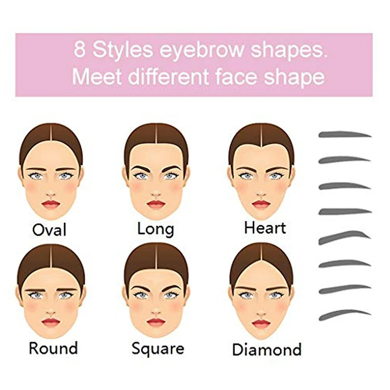 

Grooming Card Eyebrow Defining Reusable 8 In 1 Eyebrow Shaping Template Helper Eyebrow Stencils Kit New Arrival