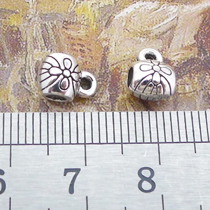 

Jewelry Making Supplies 20 Pieces 6x8mm Antique Silver Color Tee Button