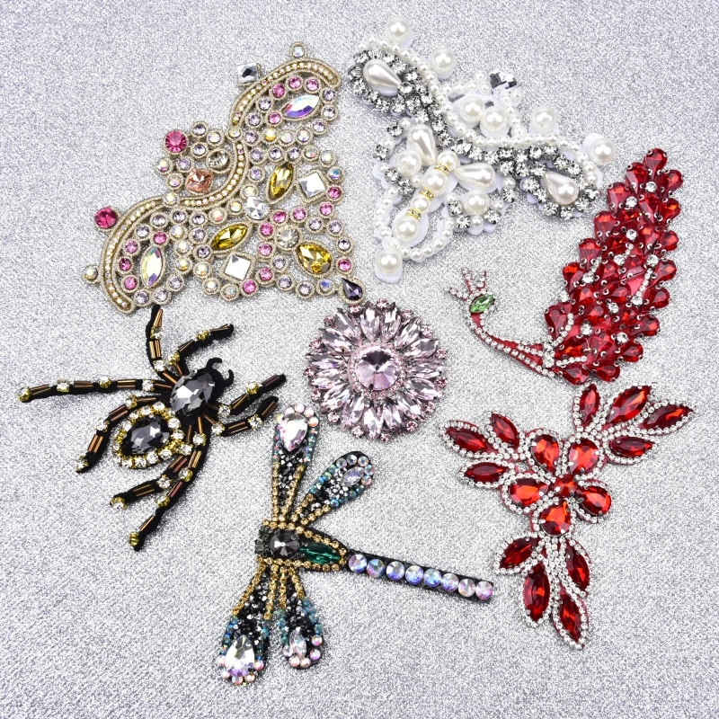 Вышивка AB Кристалл Стразы аппликация утюжок на когтях Стеклянный Жемчуг патч для