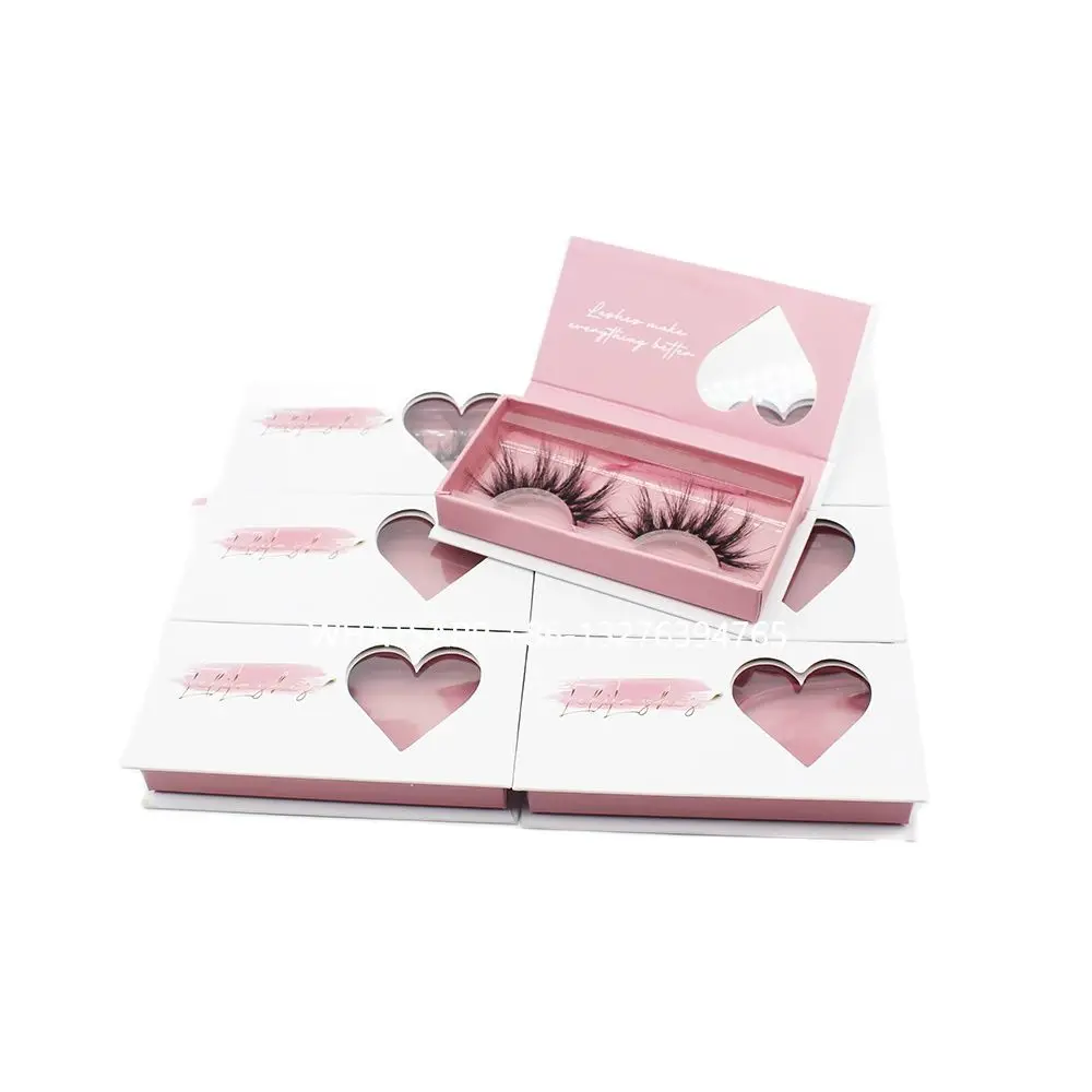 Романтичная коробка для норковых ресниц с окном в форме сердца Индивидуальная