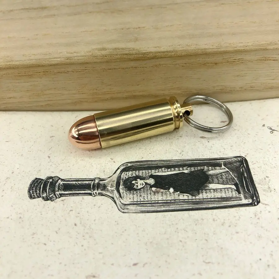 На открытом воздухе аварийное Выживание EDC латунные медные в форме пули бутылка