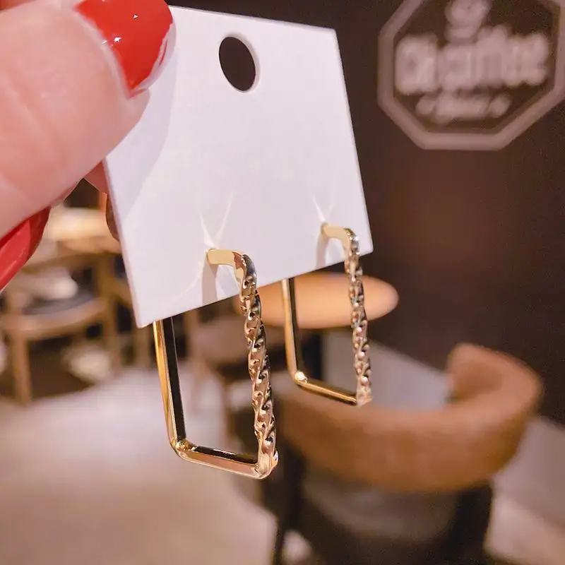 

Hollow Out Geometric Earrings Etrendy Personality Fashion Metallic New Jewelry Hip Hop Earings