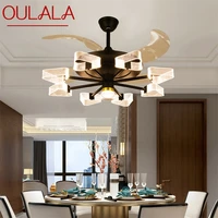 oulala modern ceiling fan lights with remote control invisible fan blade led for home dining room bedroom restaurant