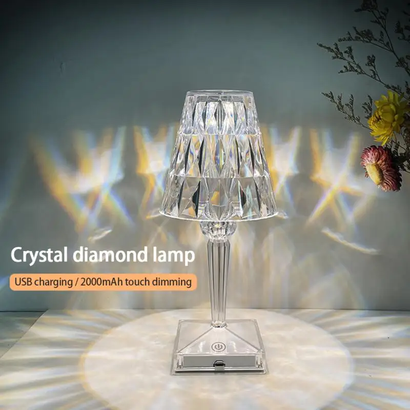 

Rechargeable Night Light USB Crystal Projector Desk Lamp Led Table Lamp Room Decor Nights Lamp Lights For Home Xmas Decoration